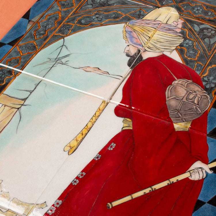 Kaplumbağa Terbiyecisi Tablosu İznik Çinisi Pano