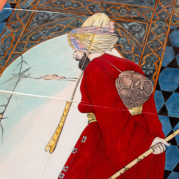 Kaplumbağa Terbiyecisi Tablosu İznik Çinisi Pano