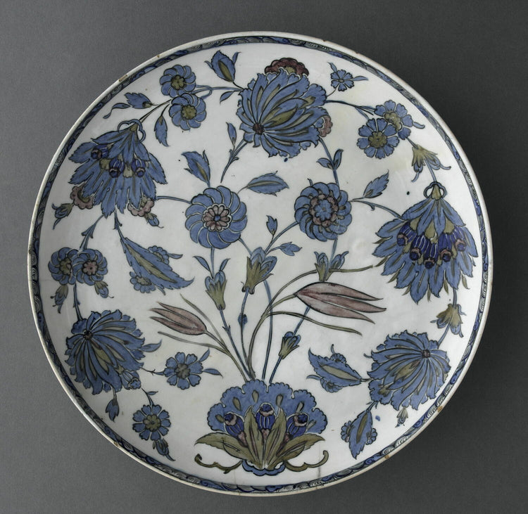 Louvre Museum Damascus Patterned Iznik Tile Plate Replica