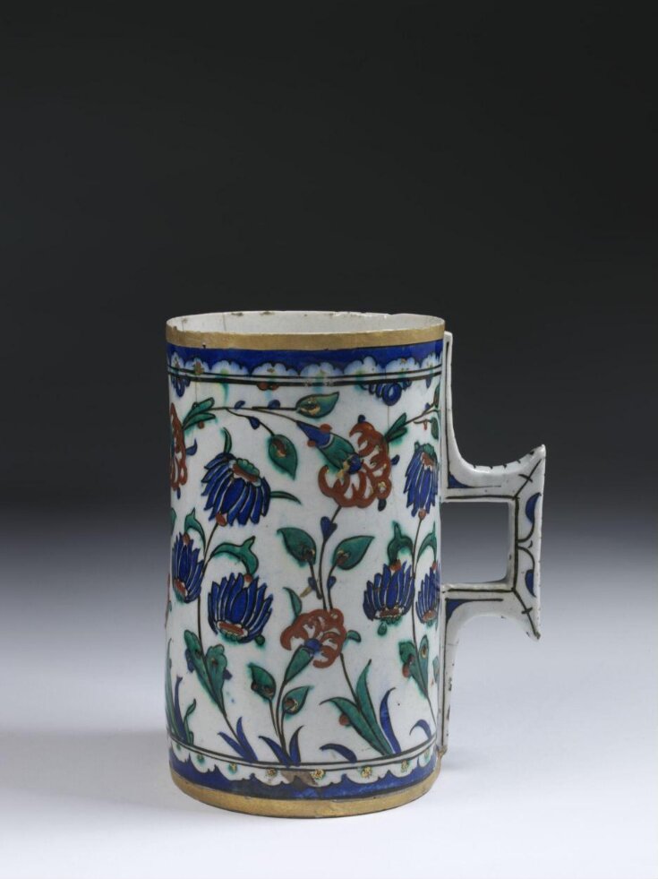 Victoria and Albert Museum Naturalist Pattern Iznik Tile Cup Replica