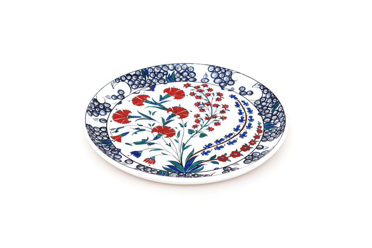 Ashmolean Museum Carnation Pattern Iznik Tile Plate Replica