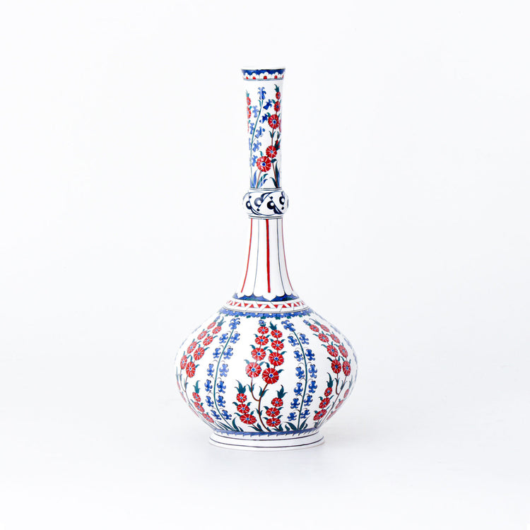 Branch of Spring & Hyacinth Designed Iznik Tile Vase Replica