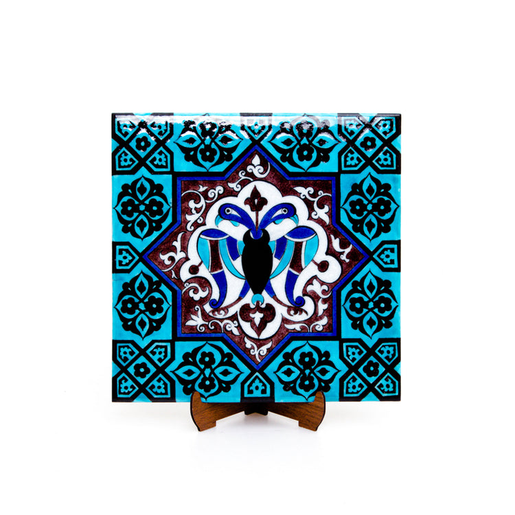 Double-Headed Eagle Patterned Iznik Tile