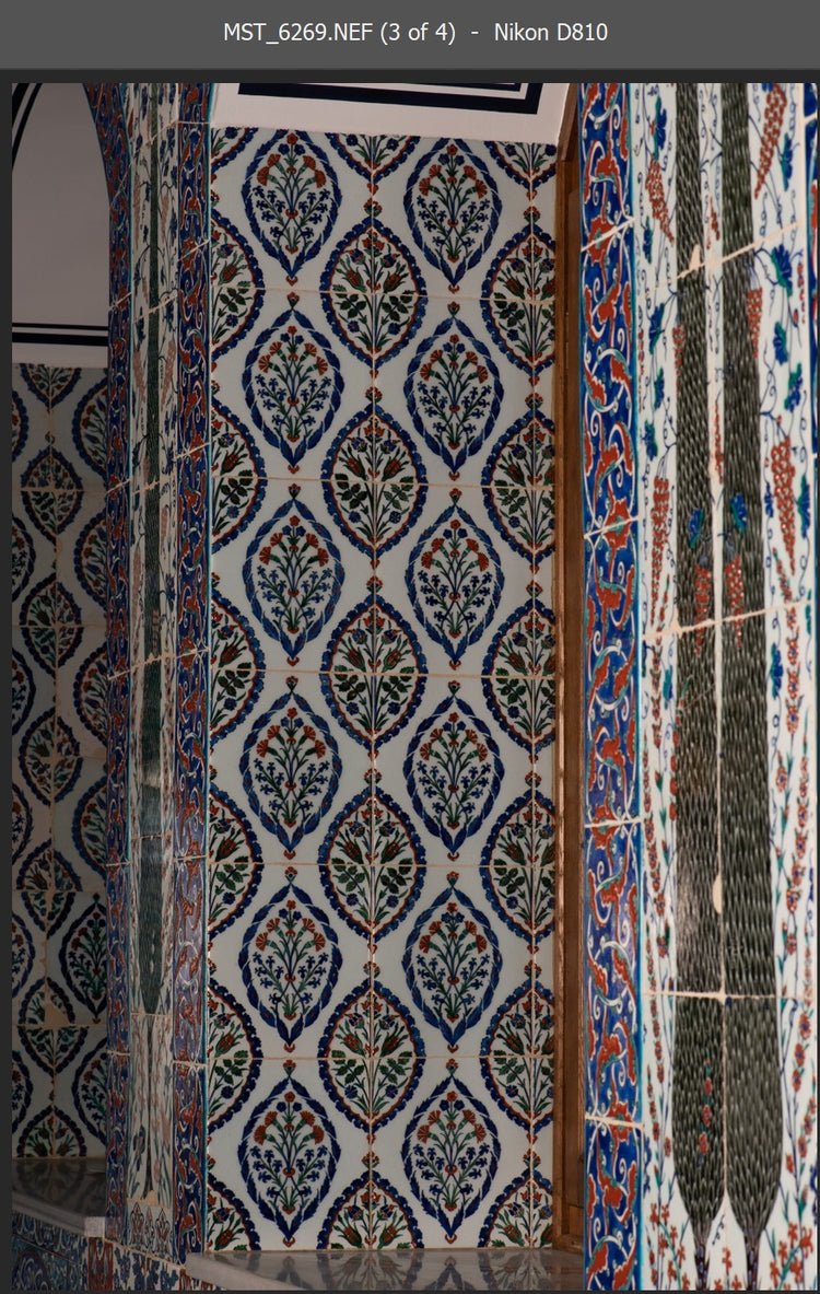 Eyüp Sultan Tomb Red Carnation and Hyacinth Patterned İznik Tile