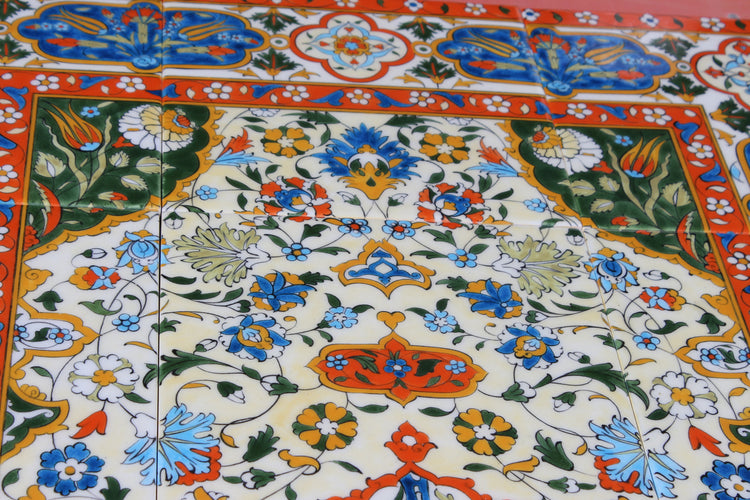 Hayat Ağacı Motifli Kilim Desenli İznik Çini Pano