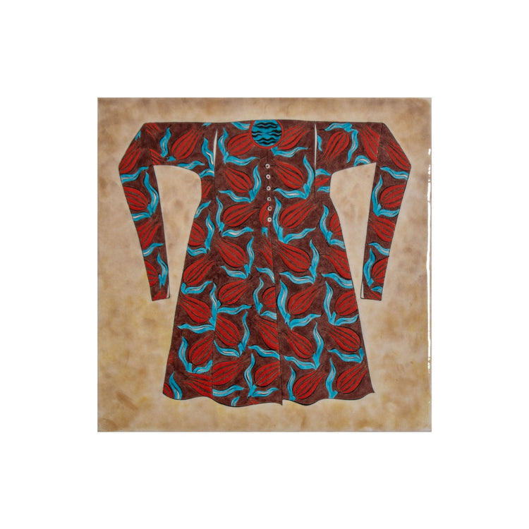 Kaftan Desenli Tek Parça İznik Çini Karo (40x40cm)