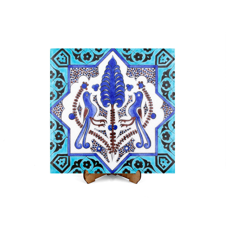 Seljuk Period Two Bird Motif İznik Tile