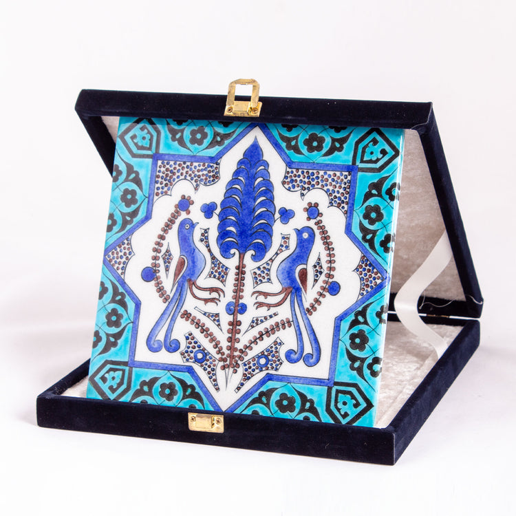 Seljuk Period Two Bird Motif İznik Tile