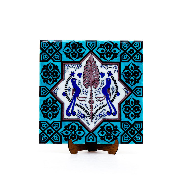 Seljuk Period Two Bird Motif İznik Tile