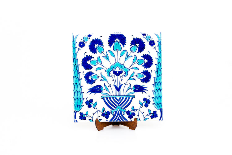 New Mosque Flower Vase Pattern Iznik Tile Replica