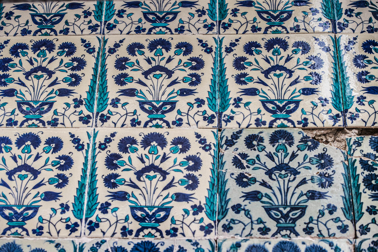 New Mosque Flower Vase Pattern Iznik Tile Replica