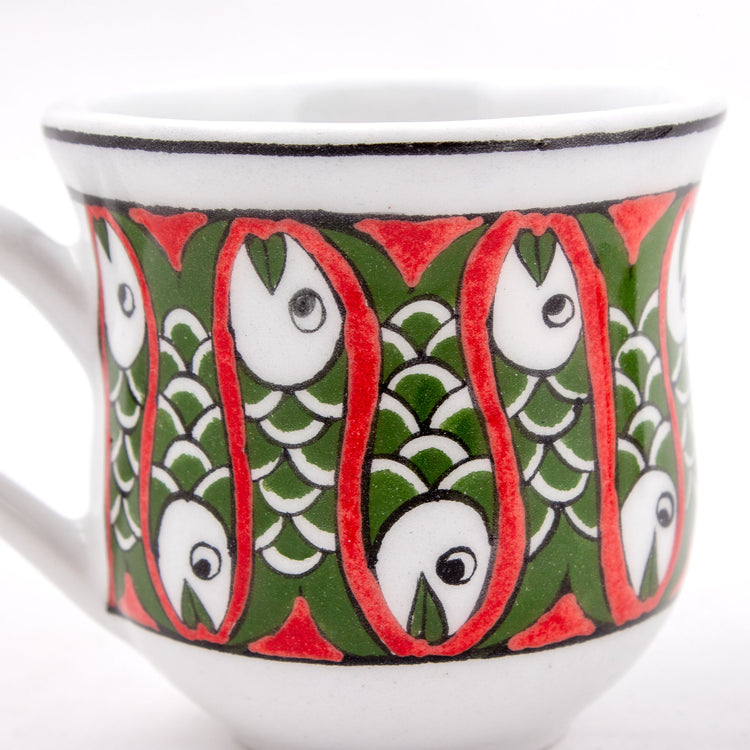 Balık Desenli Türk Kahvesi Fincan Takımı