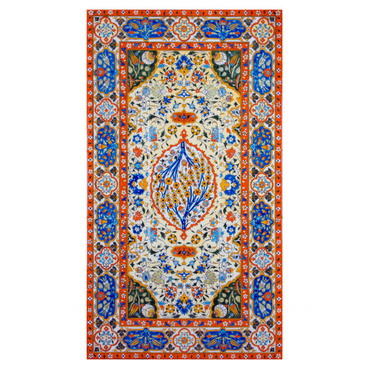 Hayat Ağacı Motifli Kilim Desenli İznik Çini Pano