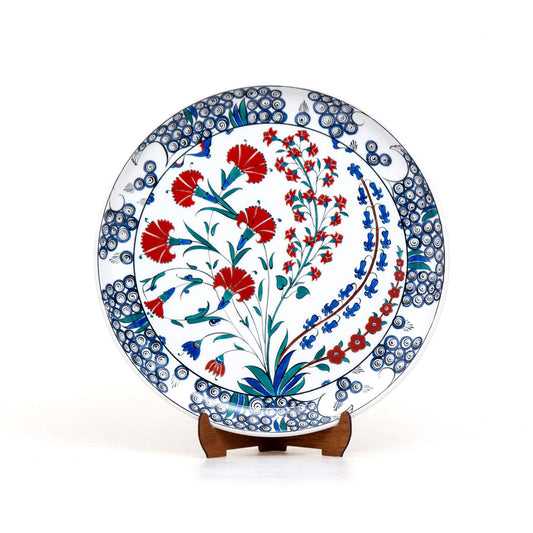 Ashmolean Museum Carnation Pattern Iznik Tile Plate Replica