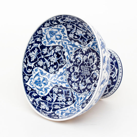 British Museum Father Miniaturist Designed Iznik Tile Footed Bowl Replica