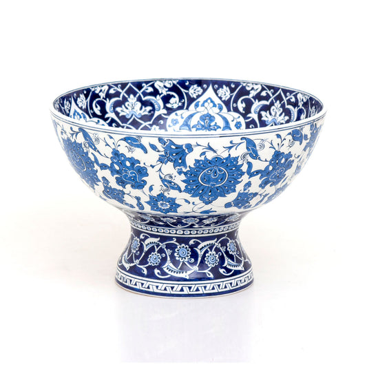 British Museum Father Miniaturist Designed Iznik Tile Footed Bowl Replica