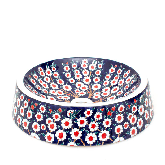 Iznik Tile Sink with Bahar Branch Pattern