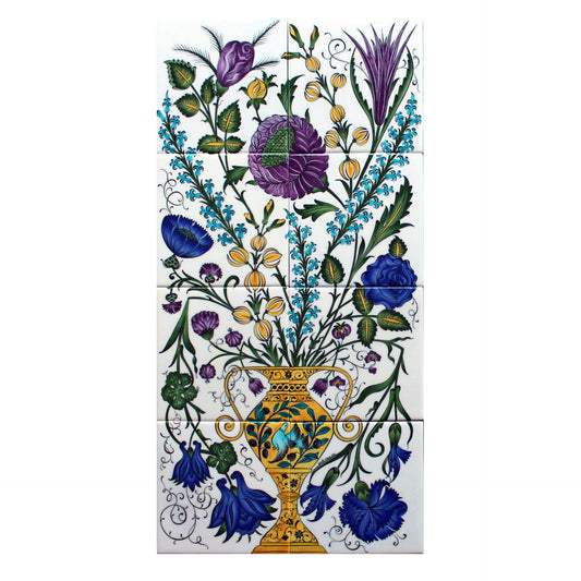Flower Composition İznik Tile Panel