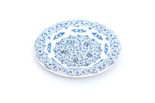 China Cloud and Golden Horn Pattern Iznik Tile Plate Replica