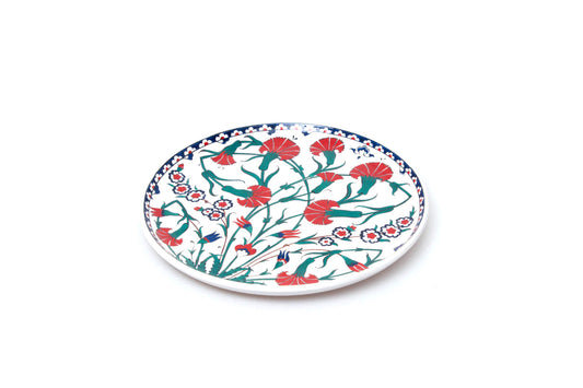 Homayzi Collection Carnation Iznik Tile Plate Replica