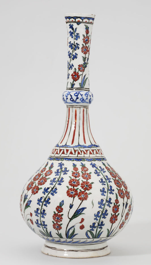 Branch of Spring & Hyacinth Designed Iznik Tile Vase Replica