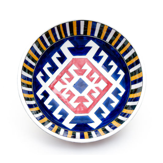Kilim Motifli İznik Çinisi Kase