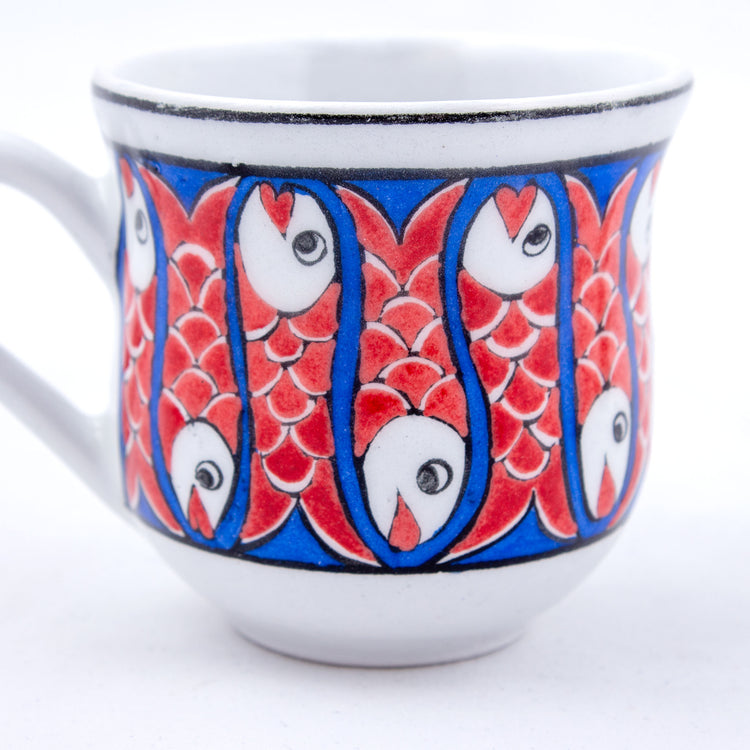 Balık Desenli Türk Kahvesi Fincan Takımı