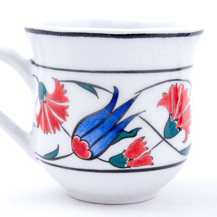 Natüralist Desenli Türk Kahvesi Fincan Takımı