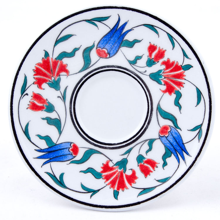 Natüralist Desenli Türk Kahvesi Fincan Takımı