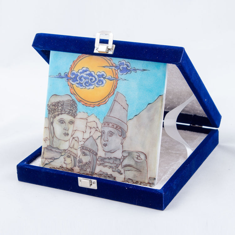 Nemrut Heykelleri Desenli İznik Çini Karo