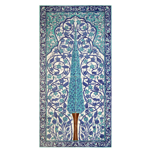 Yeni Cami Hünkâr Kasrı Selvi Ağacı ve Üzüm Desenli İznik Çini Pano Replikası