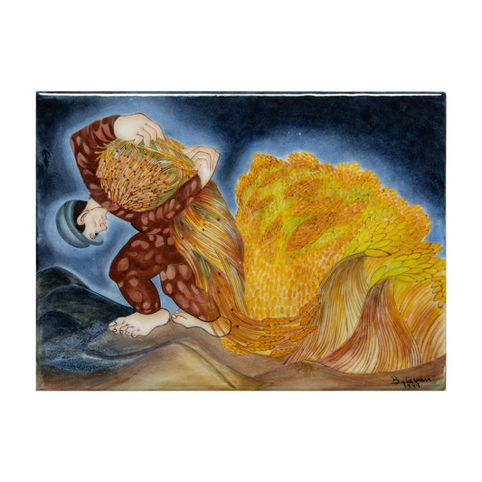 Tarla Taşıyan Adam İznik Çini Pano, Ressam İbrahim Balaban
